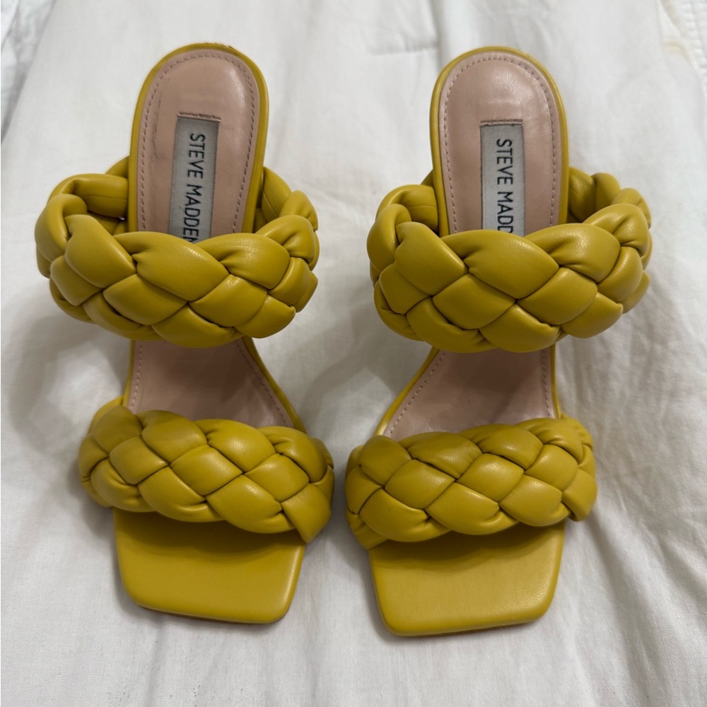 Steve Madden Yellow Braided Heels for Summer and Spring